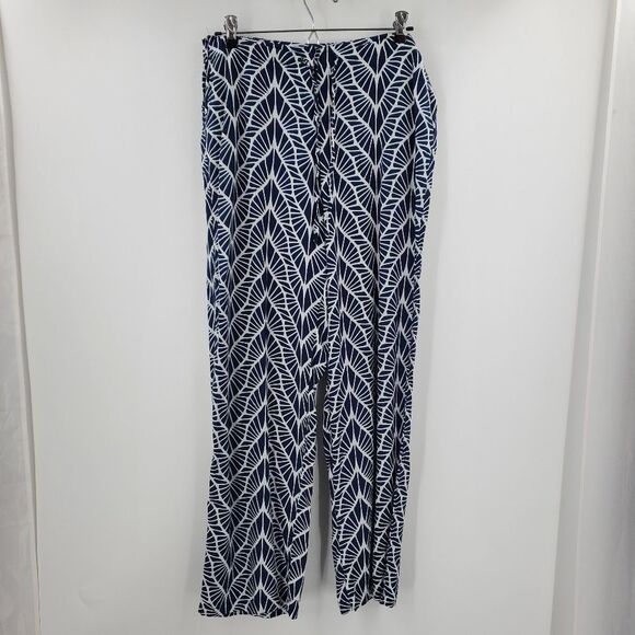 ESCAPADA blue white rayon resort pants - Picture 2 of 6